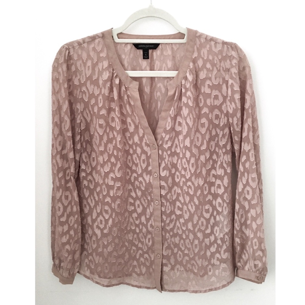 Banana Republic Sheer Animal Print Blouse